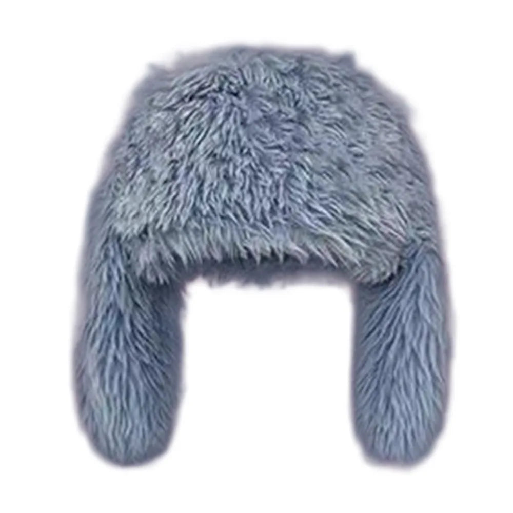 Women's Accessories Faux Fur Rabbit Ear Hat Ear Protection Sweet Plush Winter Hat Rabbit Ear Women's Beanies Halloween Party