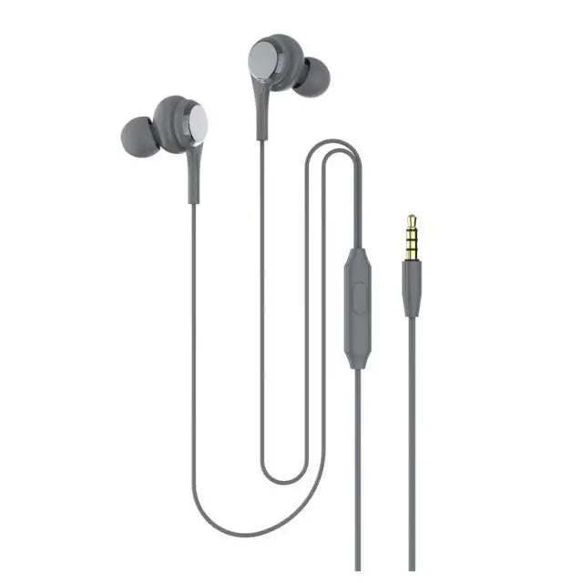 3.5mm Wired Earphones with Microphone, Universal In-Ear Headphones Hands-Free Calling & Metallic Finish for Phone PC