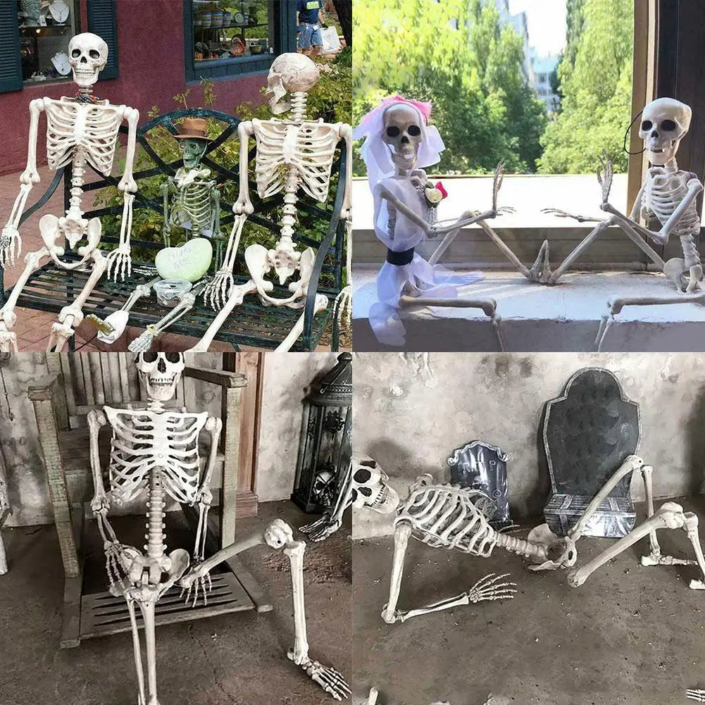Halloween Human Skeleton Hanging Props Home Evil Party Decoration Horror Scary Movable Big Skull Decorations