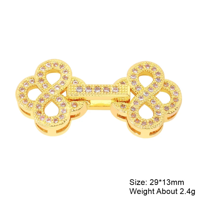 Juya 18K Gold Silver Plated Wedding Decorations Connect Fastener Closure Clasps Accessories For DIY Beads Pearls Jewelry Making