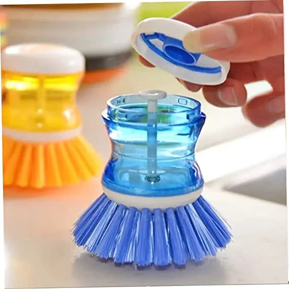Random Color Kitchen Wash Pot Dish Brush Washing Utensils with Washing Up Liquid Soap Dispenser Household Cleaning Accessories