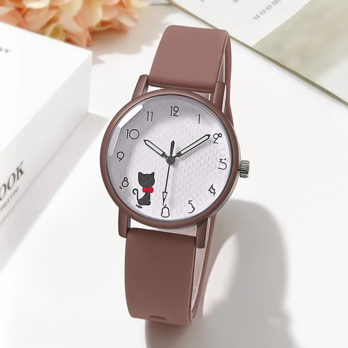 Women Watch Cute Cat Casual Wristwatch Quartz Watches for Women Clock Student Ladies Silicone Strap Watches Gift Reloj Mujer