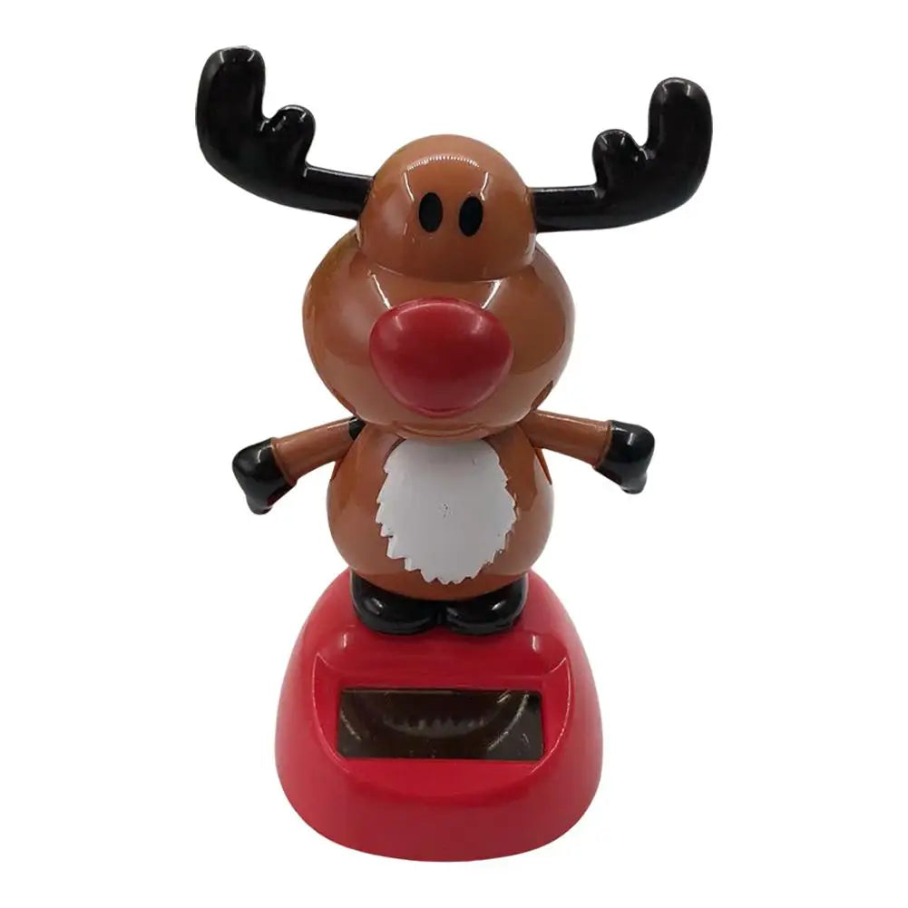 Christmas Car Decoration Solar Dancing Santa Claus Car Ornament Tree Elk Snowman Bobblehead Doll Merry Christmas Gift Accessory