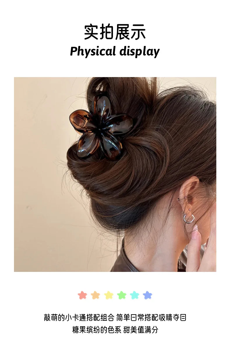 Women Fashion Flower Claw Clip Women Summer Beach Hawaiian Headwear Cute Preppy Stuff Female Hair Accessories for Four Seasons