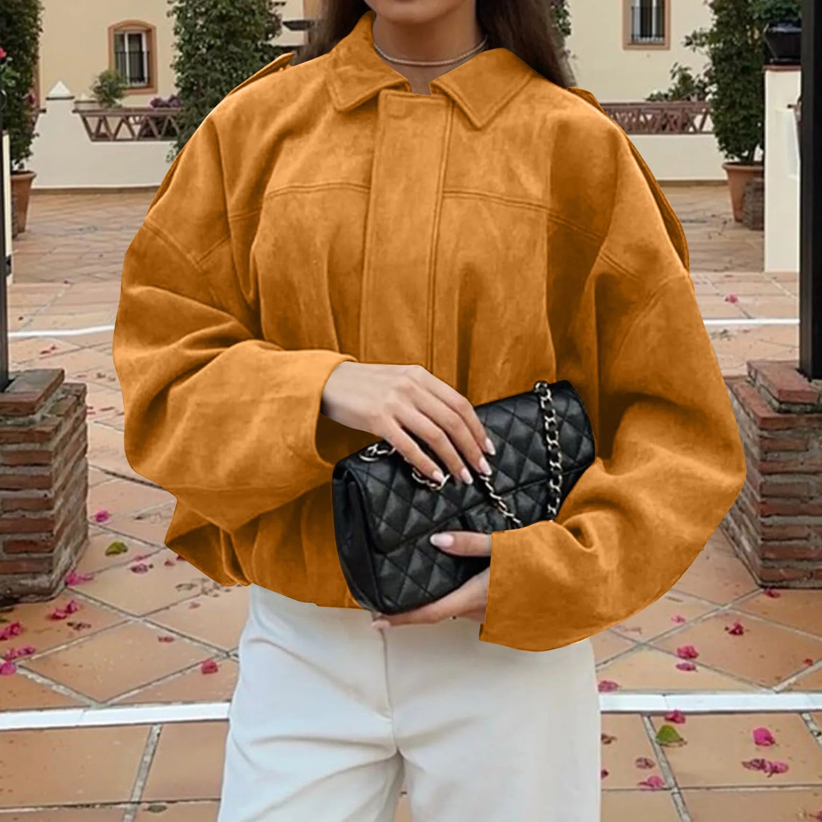 Women's Jackets Coat Fashion Turn-down Collar Long Sleeve Loose Coats Vintage Female Outerwear Chic Street Youth Jackets Tops