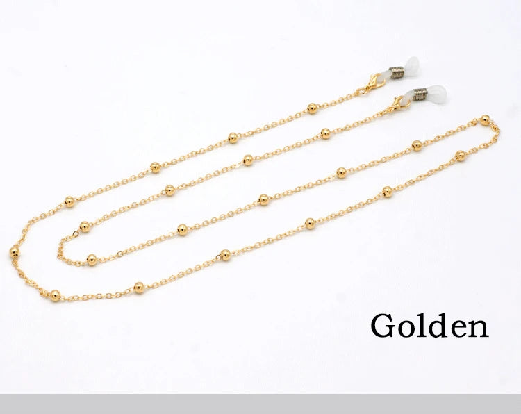 Fashion Metal Men women Eyeglass Chains Sunglasses Reading Beaded Glasses Chain Eyewears Cord Strap Rope female glasses chain