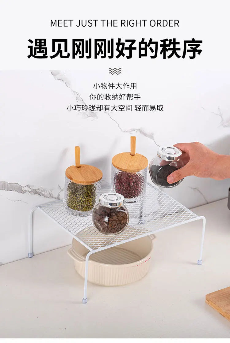 Kitchen Cabinet Organizer Shelf Iron Storage Rack Holder Bathroom Cabinet Organizer Food Pantry Organization and Storage Shelves