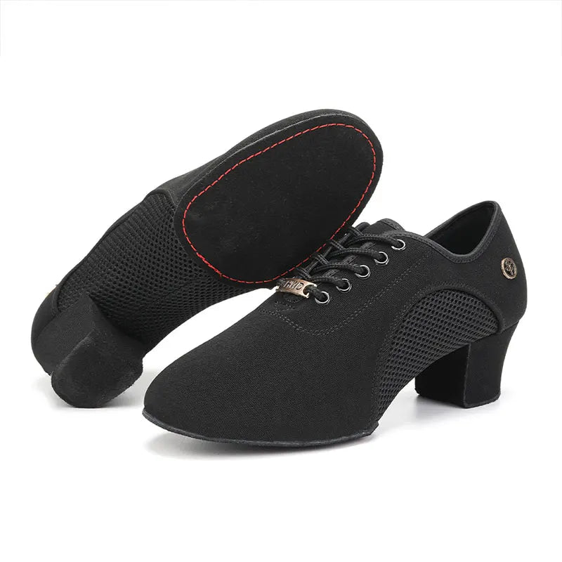 Women Dance Shoes Black Modern Ballroom Salsa Dancing Shoes Boys Latin Jazz Training Shoes Adults Tango Dance Sneakers Men