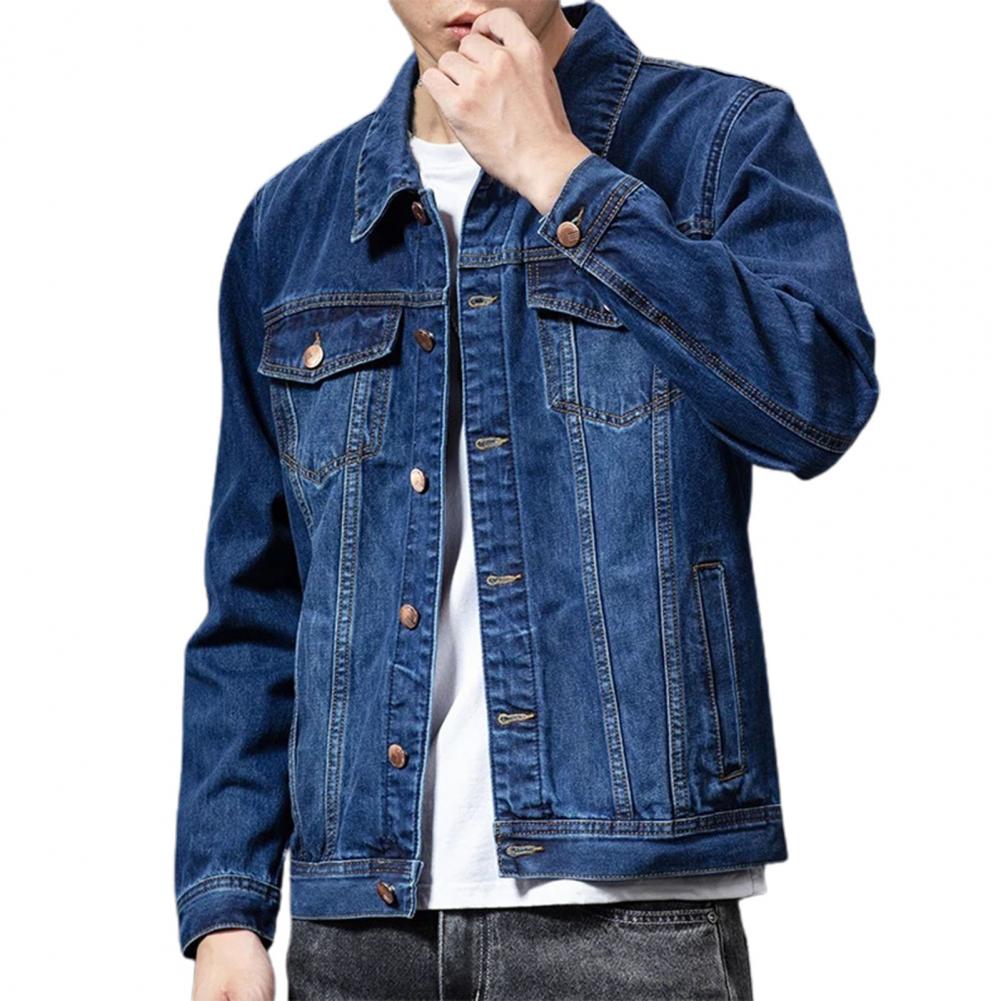 Denim Jackets for Men Coat Navy Blue Men Jacket Single-breasted Cardigan Denim Coat Male Jacket chaquetas hombre куртка мужская