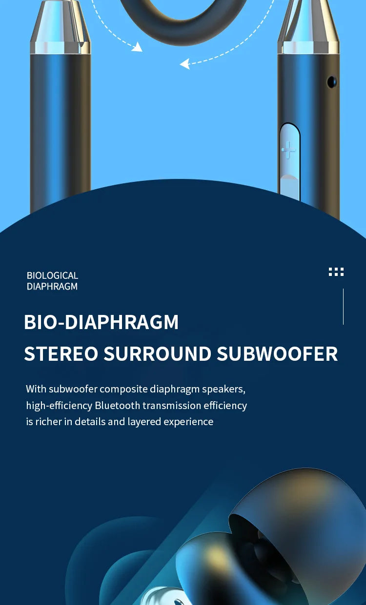 Wireless Headphone Fone Bluetooth 5.0 Neckband Earphones 9D TWS HiFi Stereo Sports Headset Halter Waterproof Magnetic Earbuds