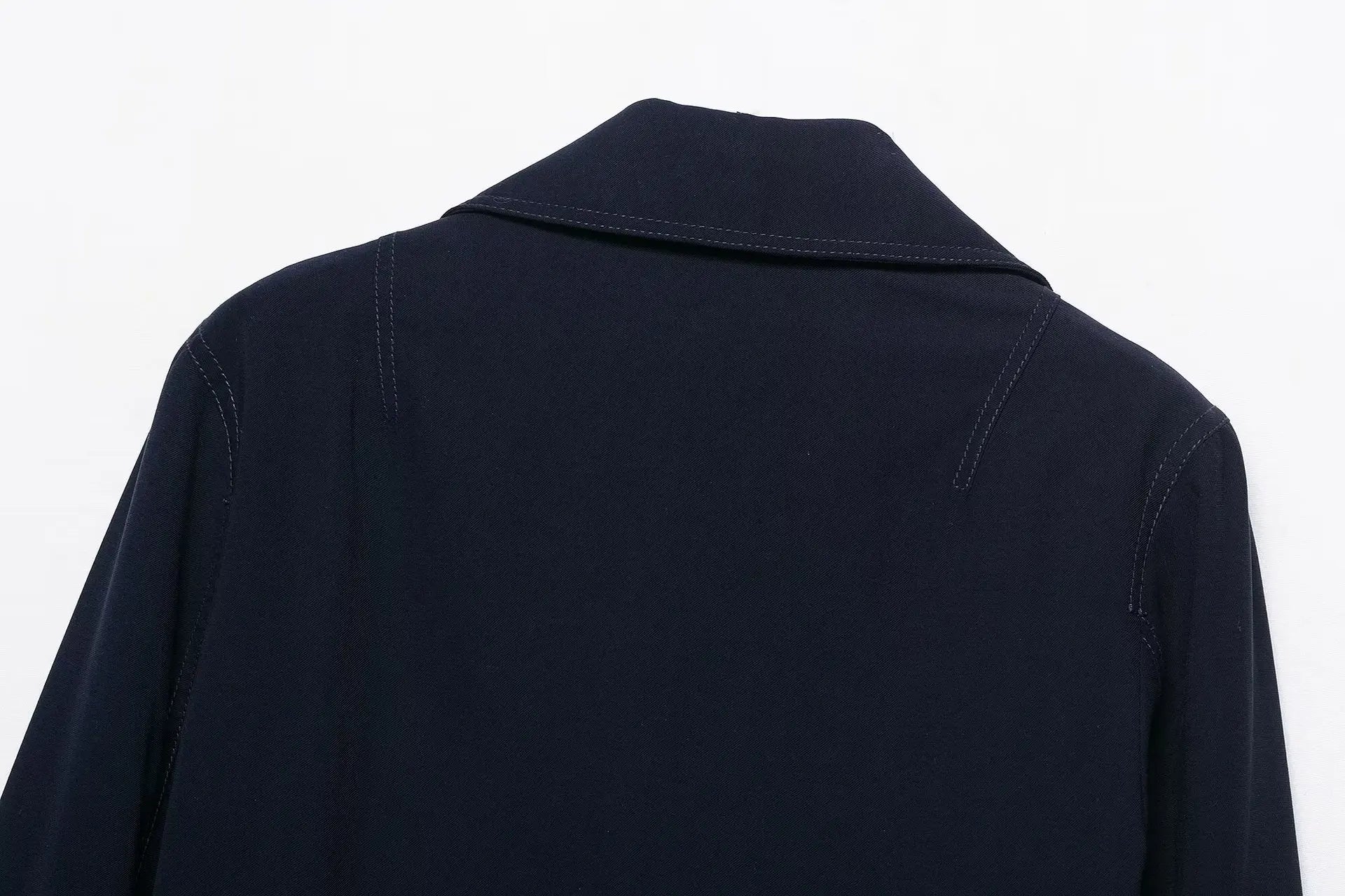 Women's Fashion Coats Solid Turn-Down Collar Long Sleeves Pockets Double-Breasted Female Autumn High Street Jackets