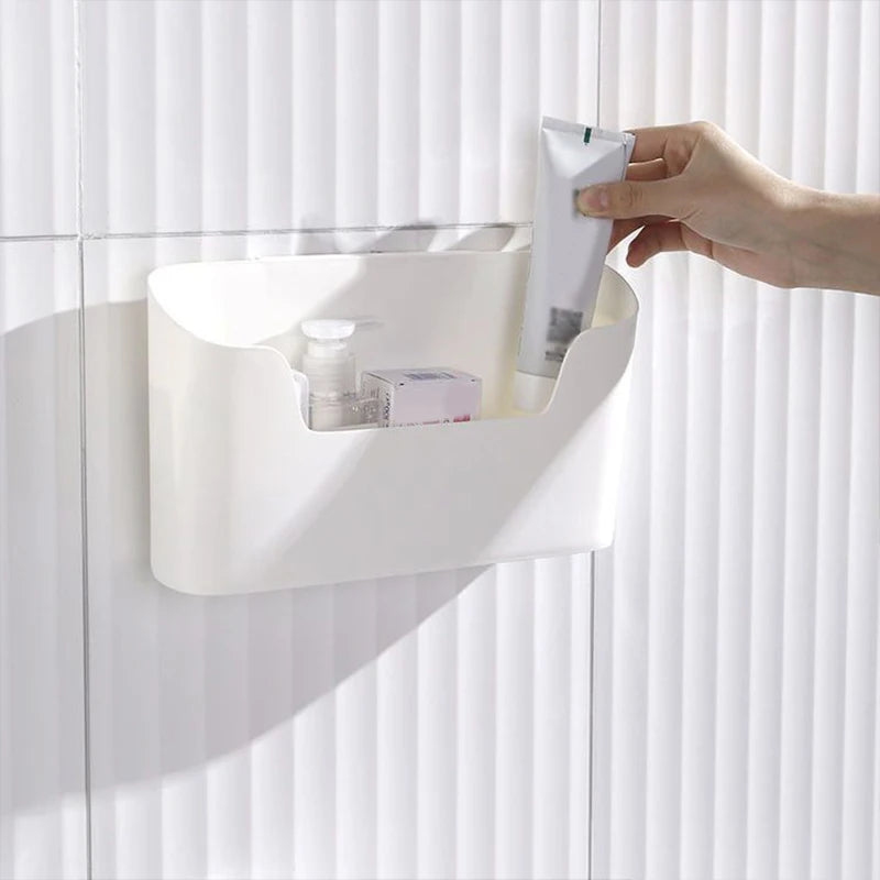 Kitchen Wall-mounted Adhesive Storage Rack Multifunctional Cabinet Door Storage Box Under Sink Drawer Shelf Bathroom Organizer