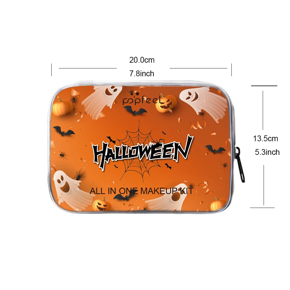 POPFEEL Halloween Makeup Set - Complete Cosmetic Kit with Eyeshadow, Lipstick, and Concealer Palette - Perfect for Festive Gift