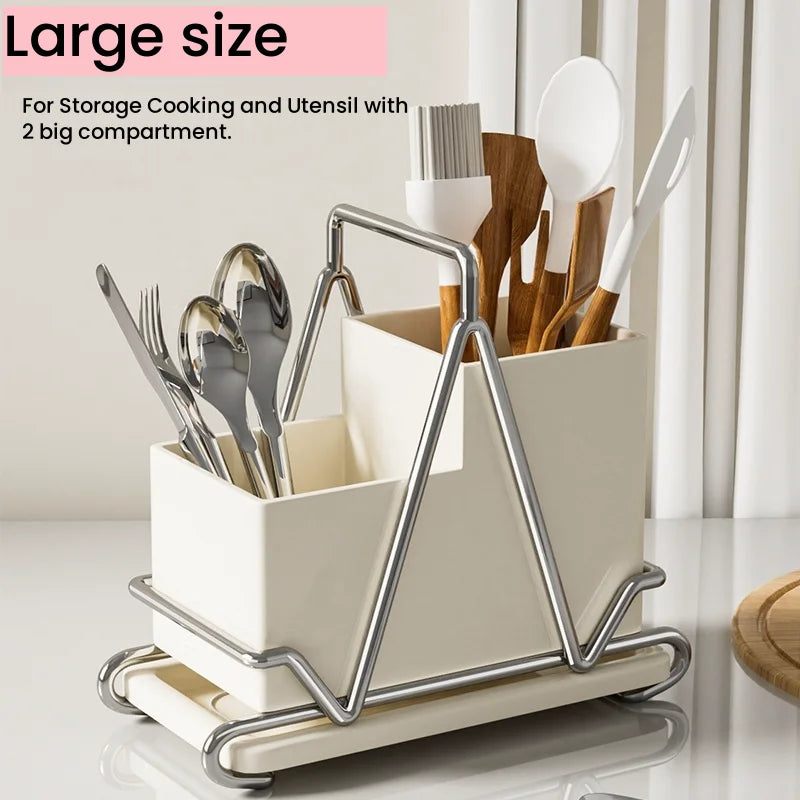 Kitchen Utensils Holder Large,Metal Utensil Organizer for Countertop,Utensil Crock for Spoon Spatula,Home Kitchen Decor