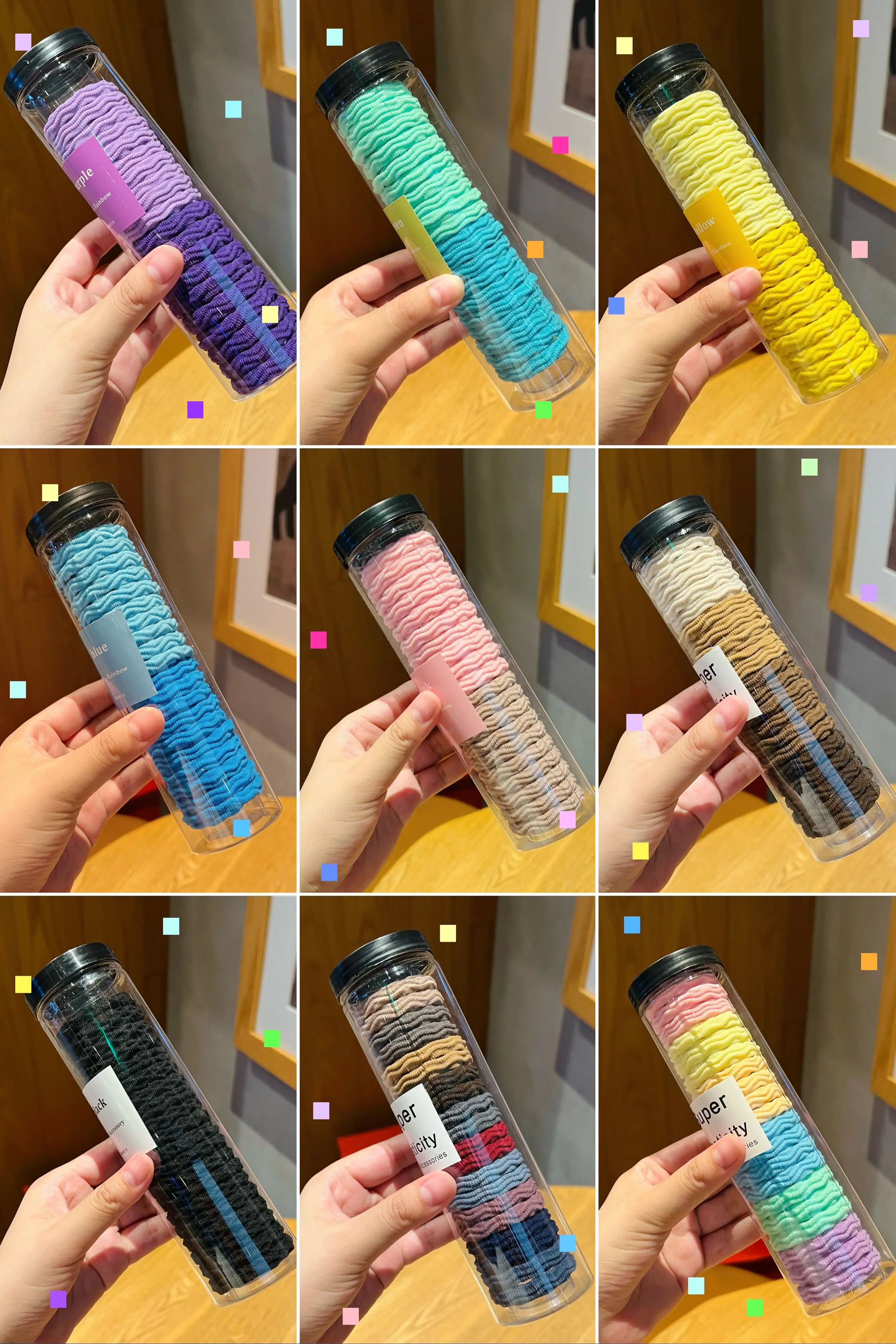 20Pcs High Elasticity Hair String Fashionable Sports Hair Loop All Season Hair String Packaging As Shown In The Picture