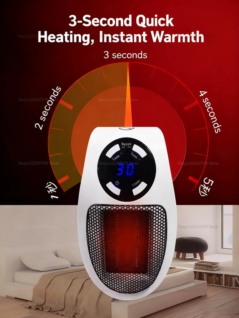 2025 Portable Wall Mounted Electric Heater: Winter home/living room use, fast warm air, compact & convenient heating appliance.