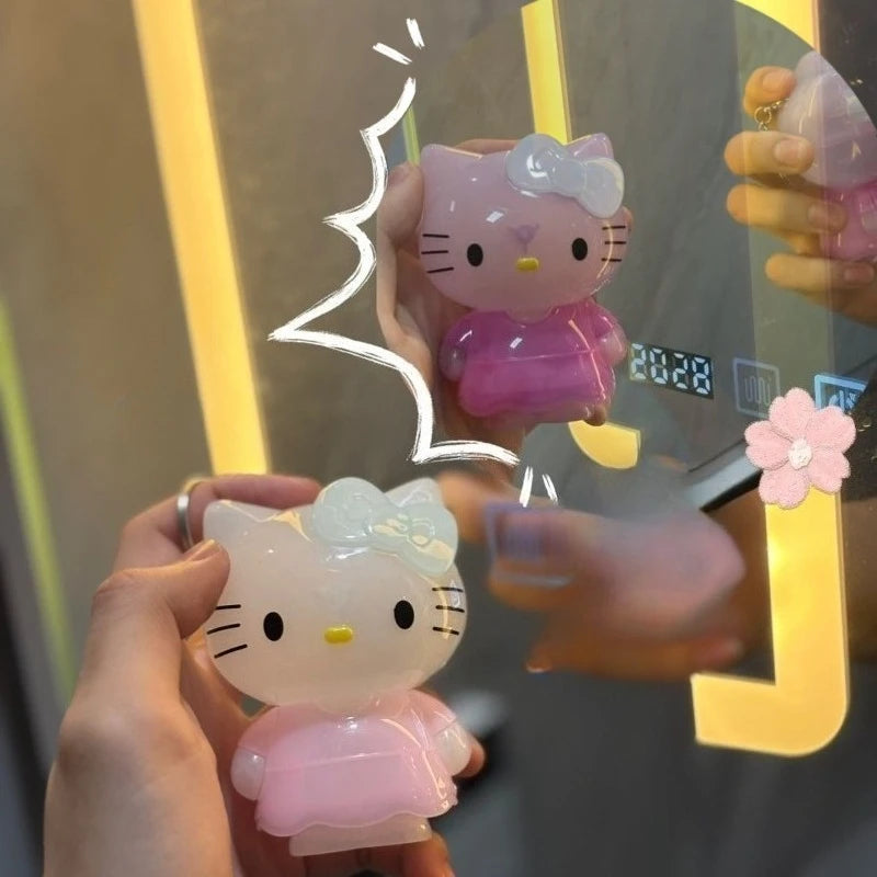 Cute Color Changing Hello Kitty Doll Toys Anime Cartoon KT Cat Doll Backpack Pendant Keychain Accessories Girl Kawaii Toy Gift