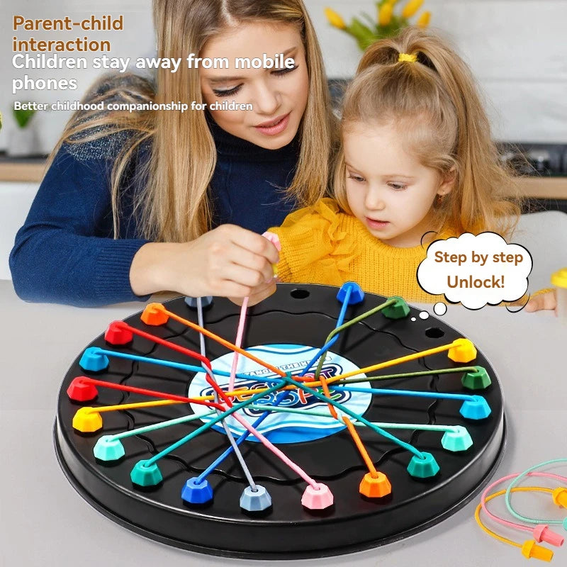 New Kid Rope Knots Puzzle  Board Game Color Line Twisted Connected Ropes Logic Thinking Table Game Parent Child Interactive Toy