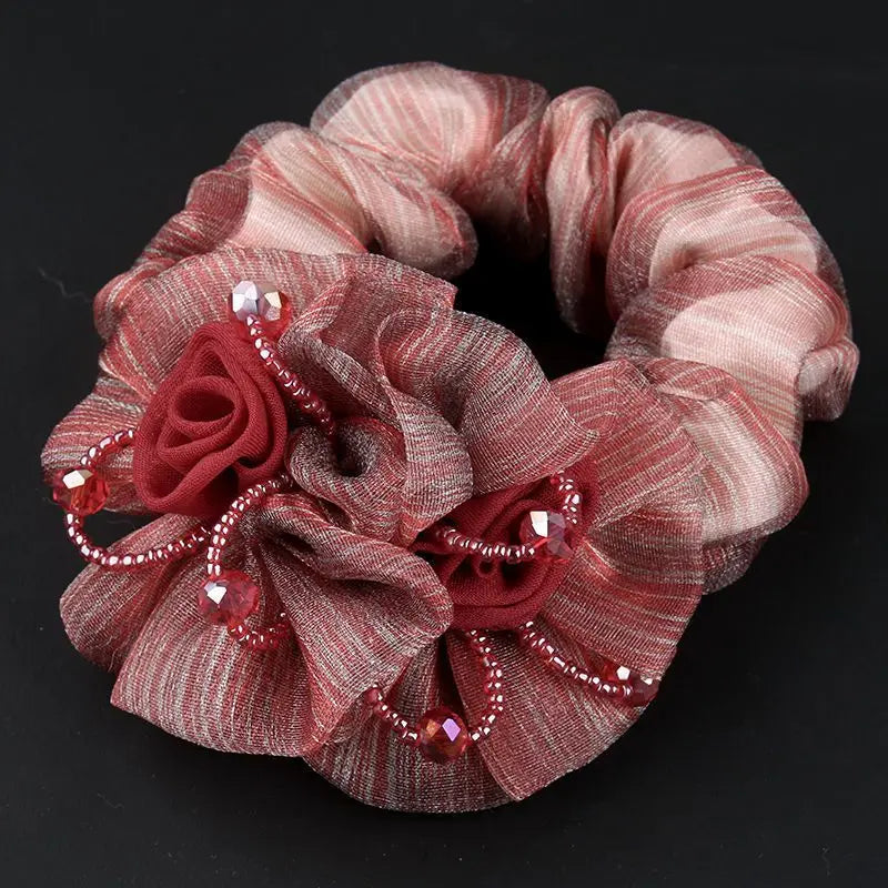 Fashion Hair Accessories Women's Premium Hairs Cord Headflower French Headwear Elegant Ribbon Hair Ties Women Hair Accessories