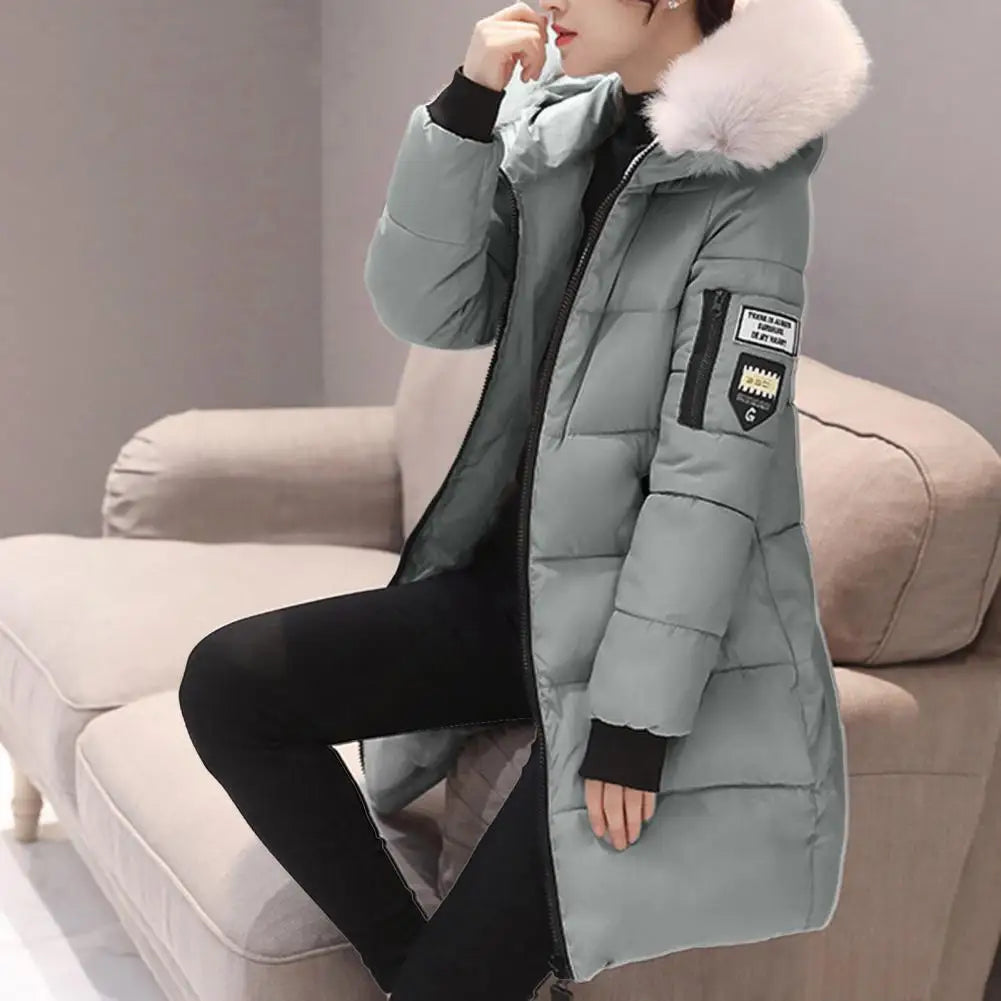 Women Winter Jackets Down Cotton Hooded Tops Large Size Parkas Mujer Coats Long Coat Fashion Female Fur Collar Outfits New Year