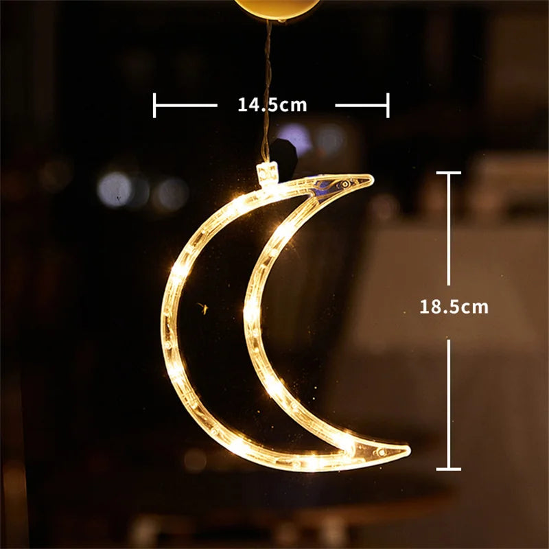 Christmas LED Light Snowflake Santa Hanging Sucker Lamp Window Ornaments Decoration for Home Xmas Navidad 2023 New Year Decor