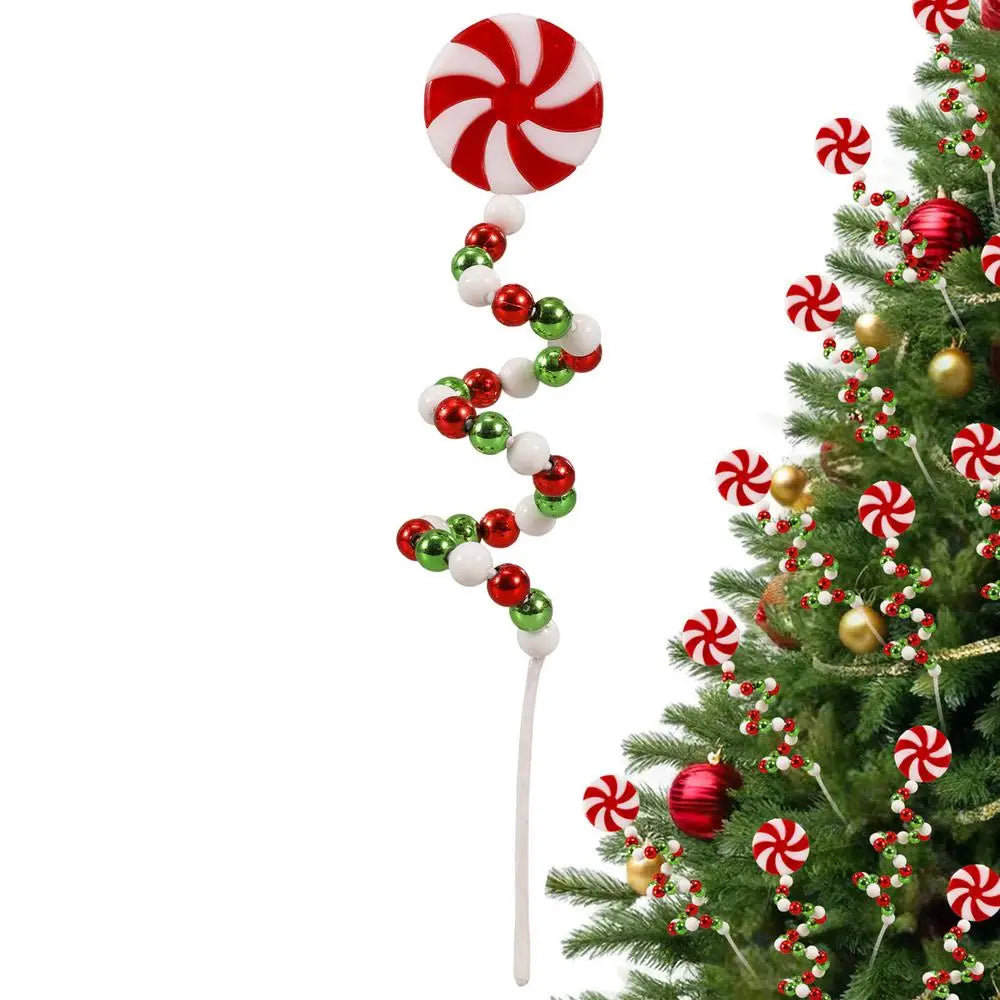 Christmas Candy Cane Decorations Christmas Tree Decoration Red White Lollipop Decoration Curved Candy Christmas Tree Stems Decor