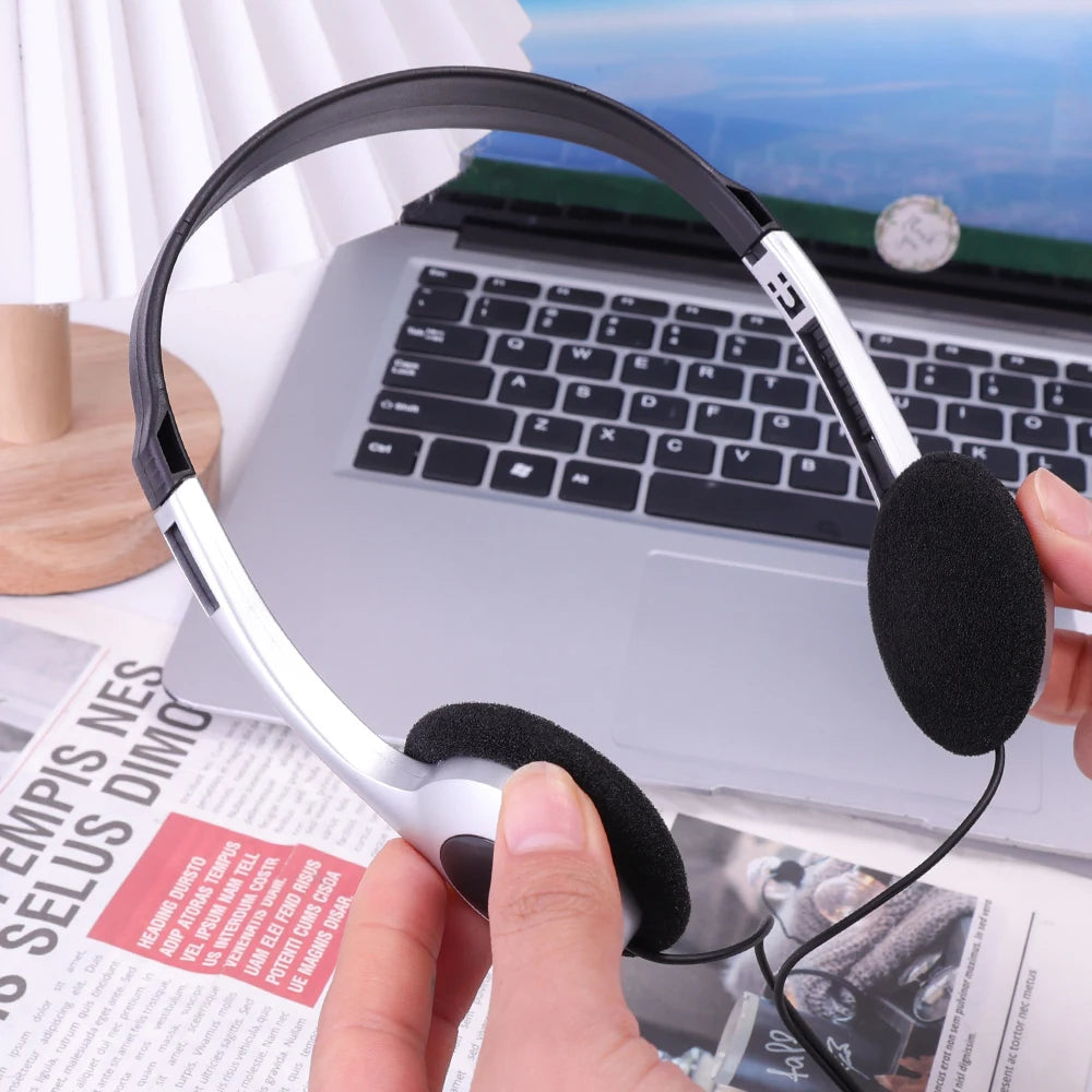 Wired Headphone with Microphone Universal Adjustable Headband and 3.5mm Audio Jack Music Headphones for School Home Work