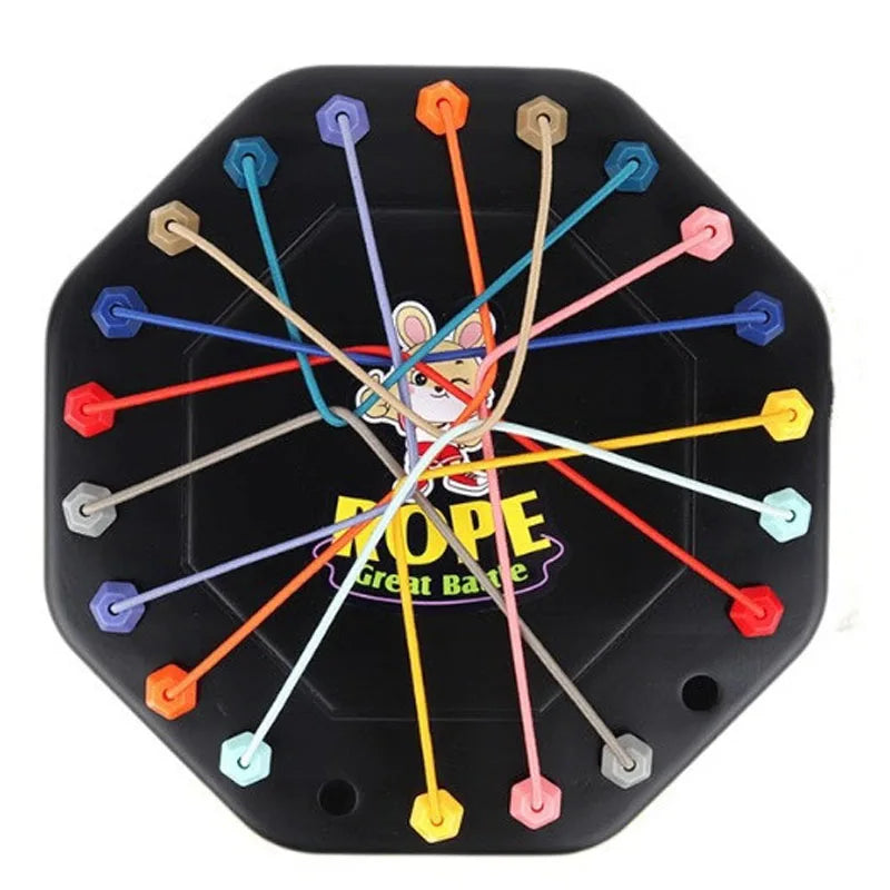 Kid Rope Knots Puzzle Board Game Color Line Twisted Connected Ropes  Table Game Parent Child Interactive Toy Birthday Present