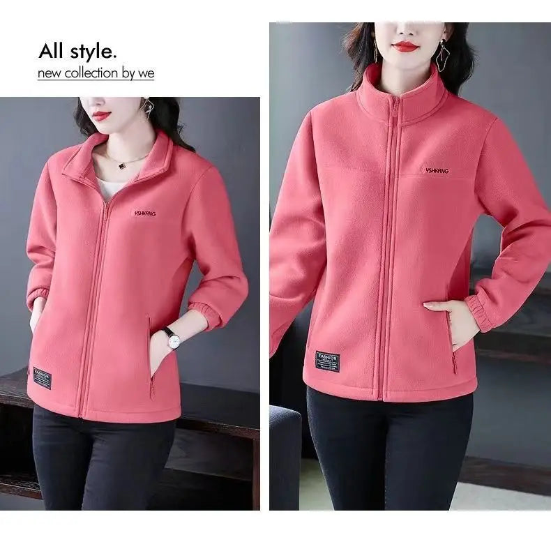 Fleece Jacket Women Can Be Worn In Autumn and Winter Thickened Double-sided Fleece Polar Fleece Jacket