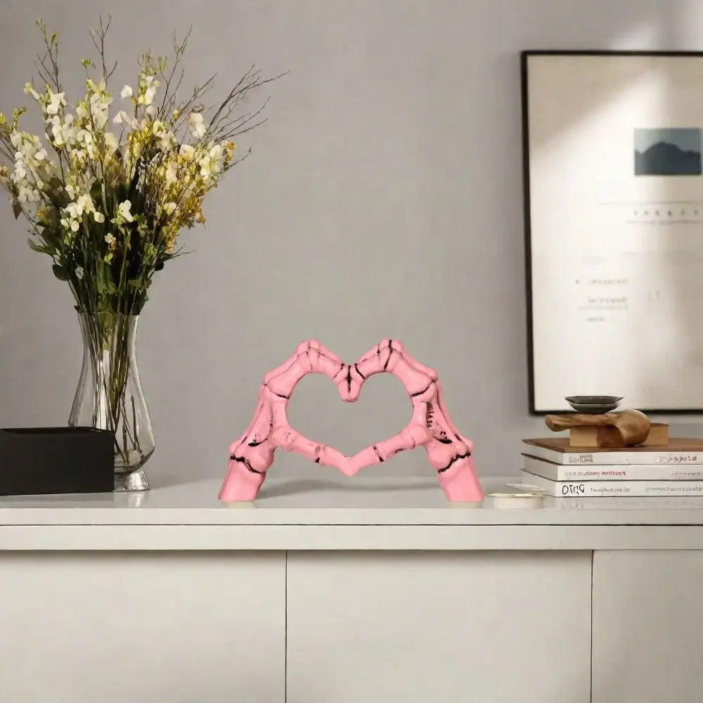 Halloween Themed Halloween Heart Hands Sculpture Handicraft Ornaments Abstract Skeleton Statue Collectible Display