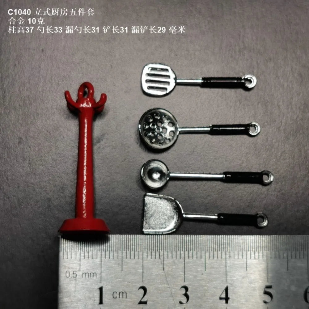 Kettle 1:12 Mini Kitchen Utensils Sets Cookware Alloy Doll Kitchen Set Mini 1:12 Scale Mini Kitchen Cooking Kit Mini Play House