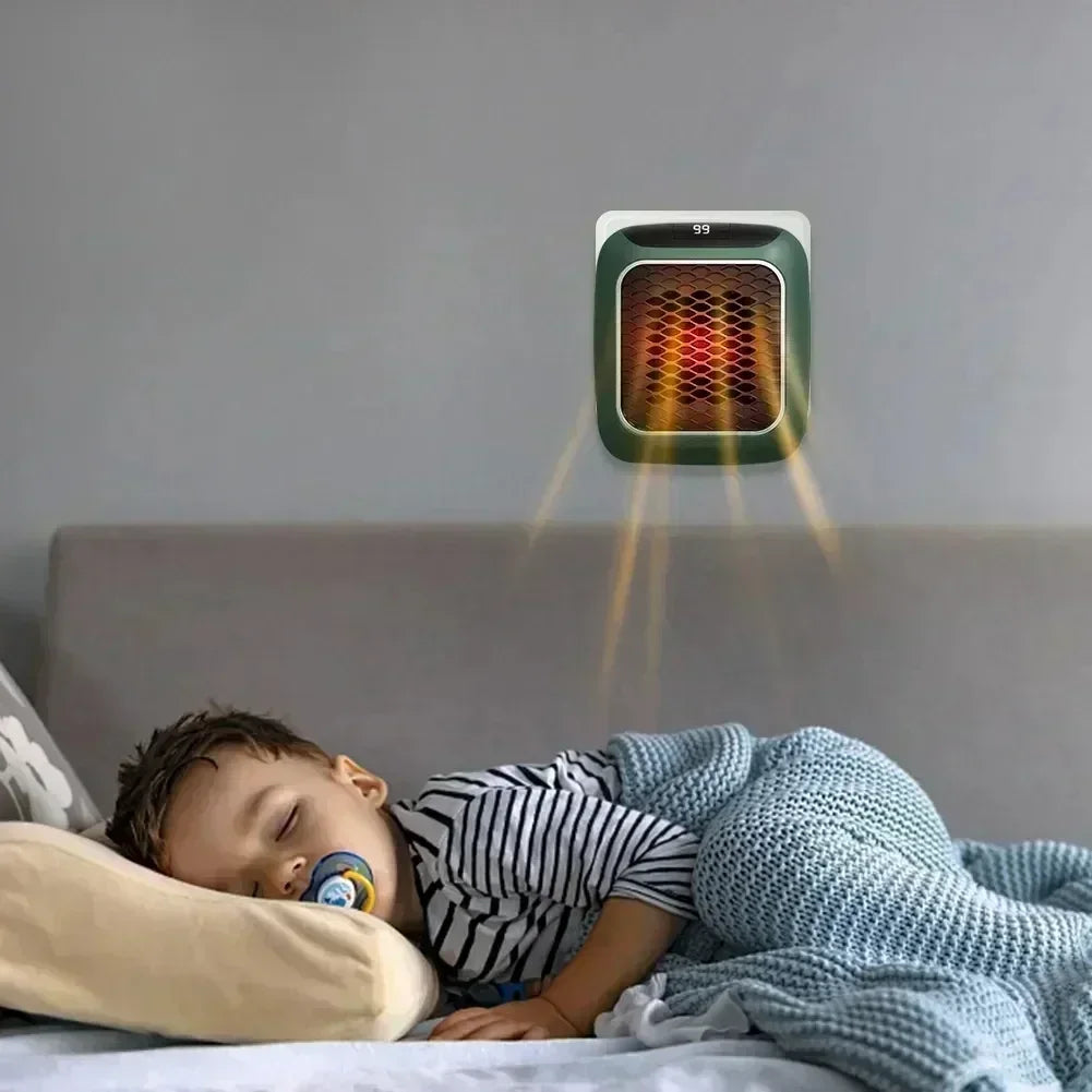 800W Mini Heater for Home Small Bathroom Heating Fans Wall Mounted PTC Ceramic Electric Heater with Remote Control Household