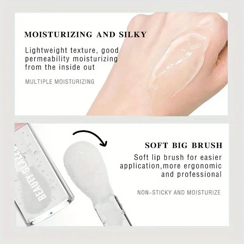 BEAUTY GLAZED Black Transparent Lip Gloss,Nourishing, Anti-aging, Brightening Lips, Lip Care Oil ﻿