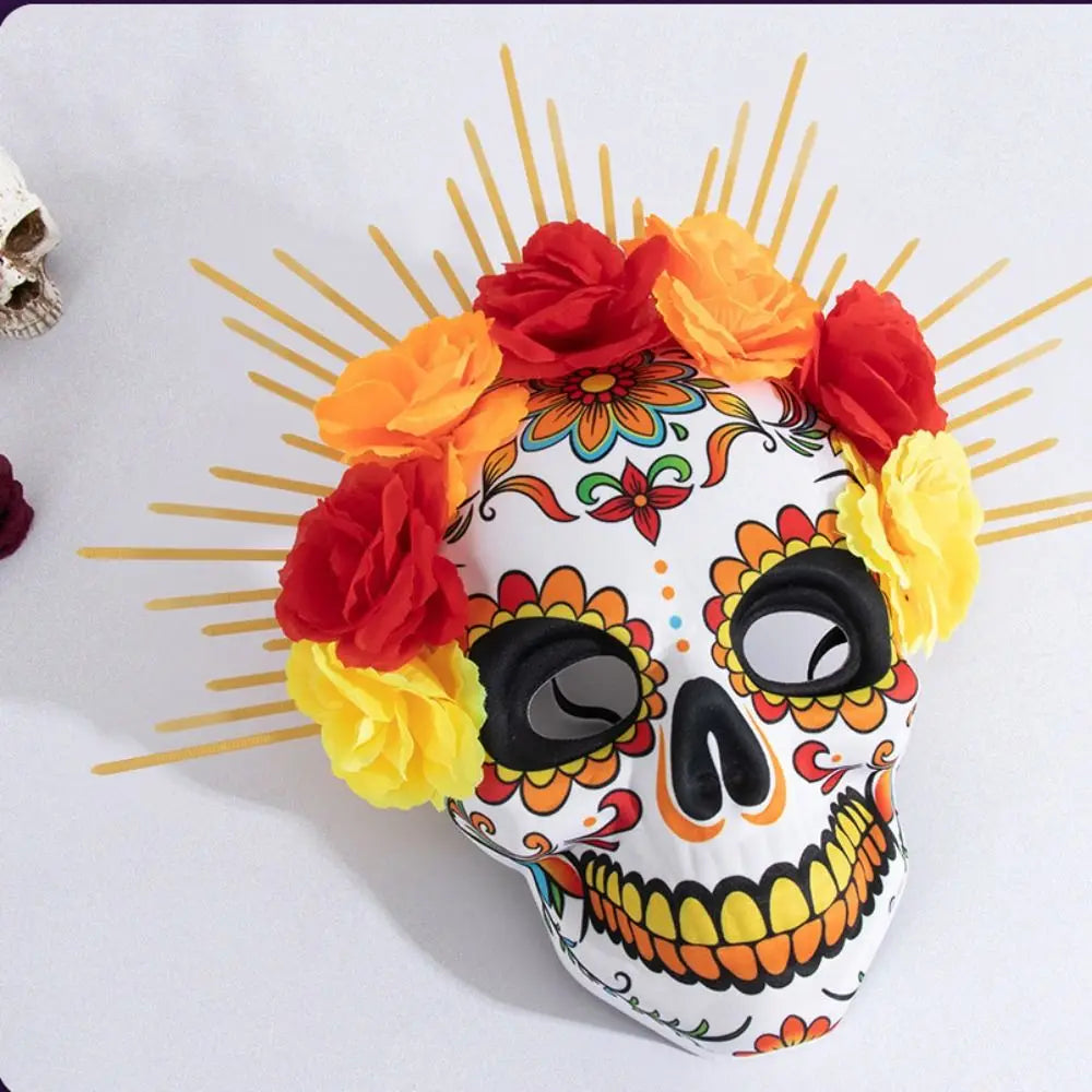 Halloween Mexican Day of The Dead Mask Full Mask Eye Mask Halloween Party Mask Headwear Three-dimensional Skull Mask Cosplay