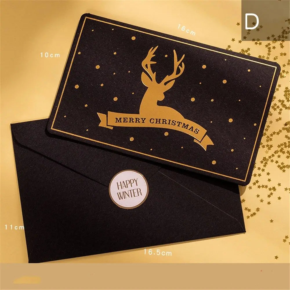 Birthday Party Supplies Best Wishes Thanksgiving Message Card Christmas Greeting Card Blessing Bronzing Merry Christmas