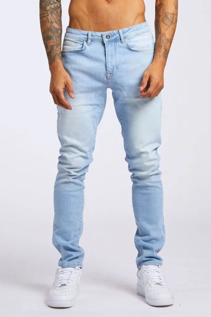 2025 New style denim men's pants, Instagram trend, black slim-fit high-waisted denim jeans for men