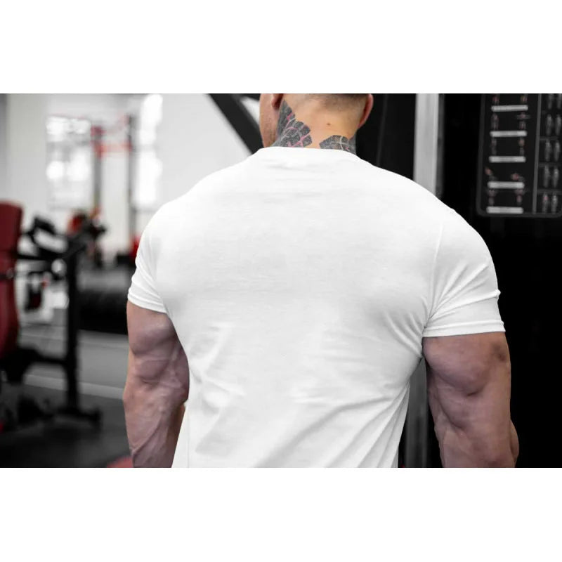 Tshirt for Men Bodybuilding  Graphic T Shirts Workout Fitness Men Clothing Short Sleeve Shirt Street Wear