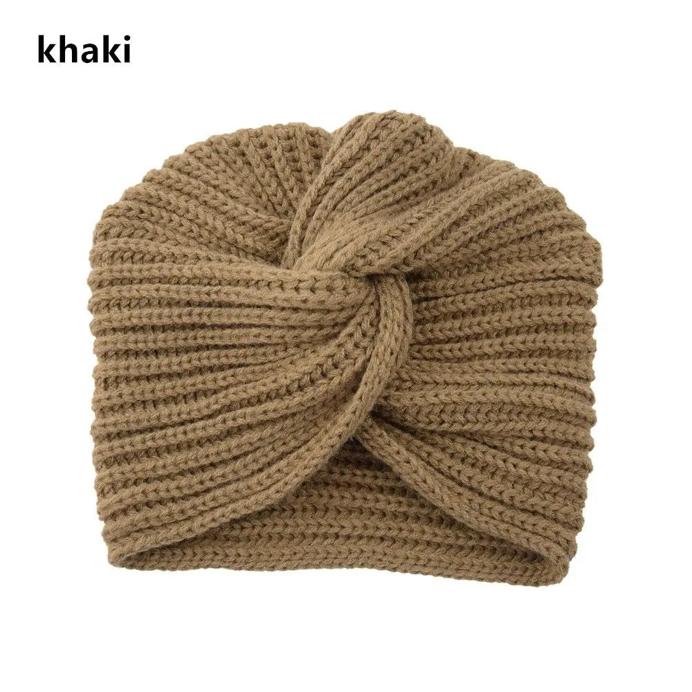 Autumn Winter Knitted Hair Accessories Croceht Beanies Twist Headwrap Hat Ladies Turban Women Felt Hat Head Wrap Caps