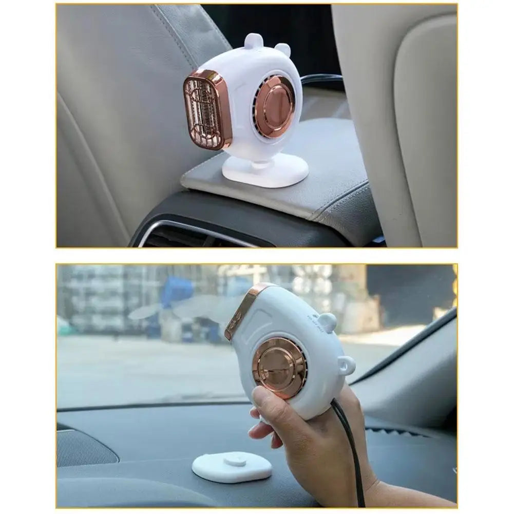 12V/24V Car Heater Winter Fast Heating Car Mini Hot Air Fan Adjustable Vehicle Dashboard Small Space Saving Car Heater