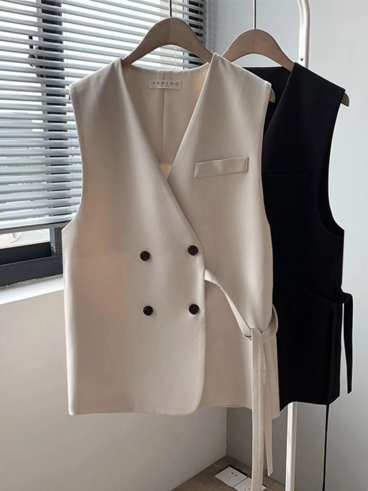 Women's Suit Vest 2025 Spring Autumn New Outerwear Briti Sle Loose plus Size Outerwear oulder Pad Vest Jaet