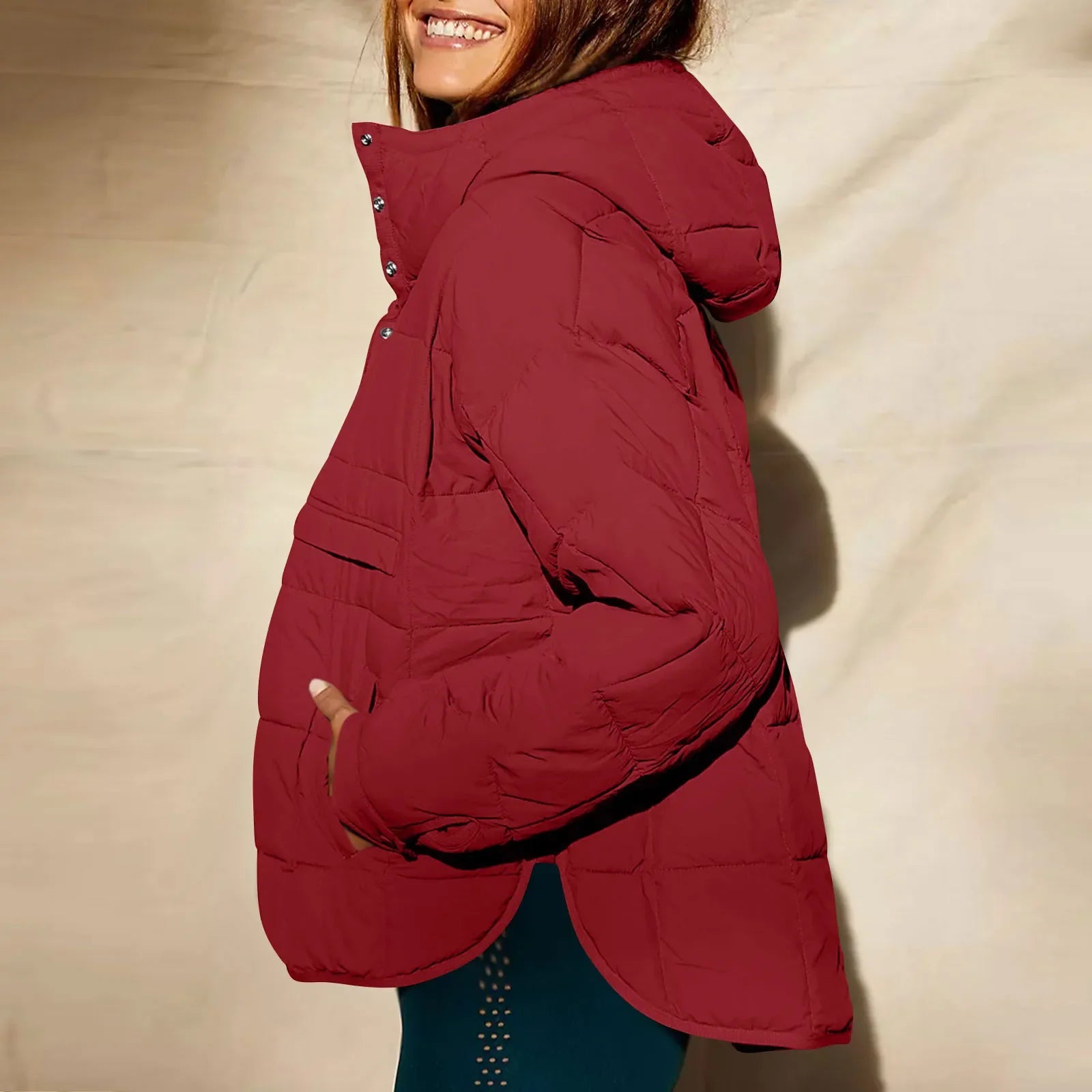 Quilted Jackets for Women Lightweight Long Sleeve Button Down Jacket Warm Winter Coat Outerwear with Pockets Ropas De Mujeres