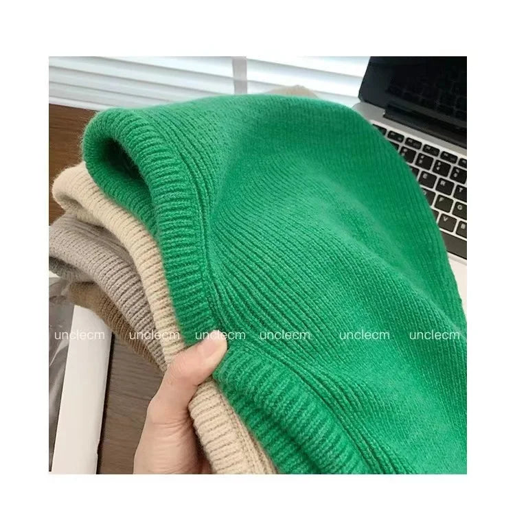 Winter Balaclava Hats For Men&Women Unisex Knitted Hooded Caps Outdoor Warmer Drawstring Hats One-Piece Neck Collar Beanies Cap