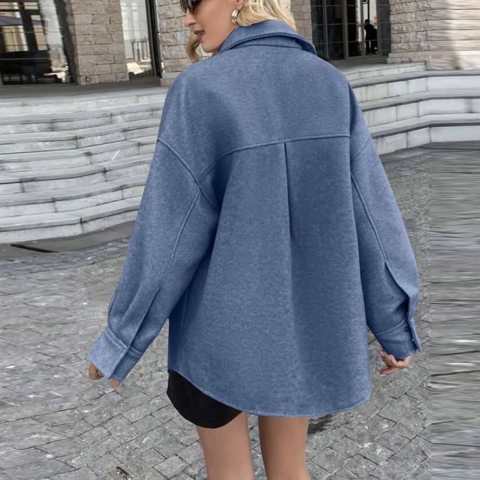 Women Casual Comfort Jackets Cozy Soft Fabric Casual Lapel Collar Winter Outerwear Female Daily Vintage Wearing With Pocket