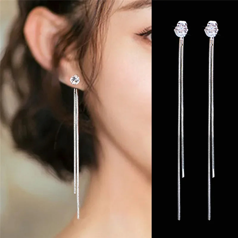 Accessories for Women Long Tassel Threader Earrings for Women Wave Shaped Simple Long Chain Earring Wedding Party Jewelry Gift