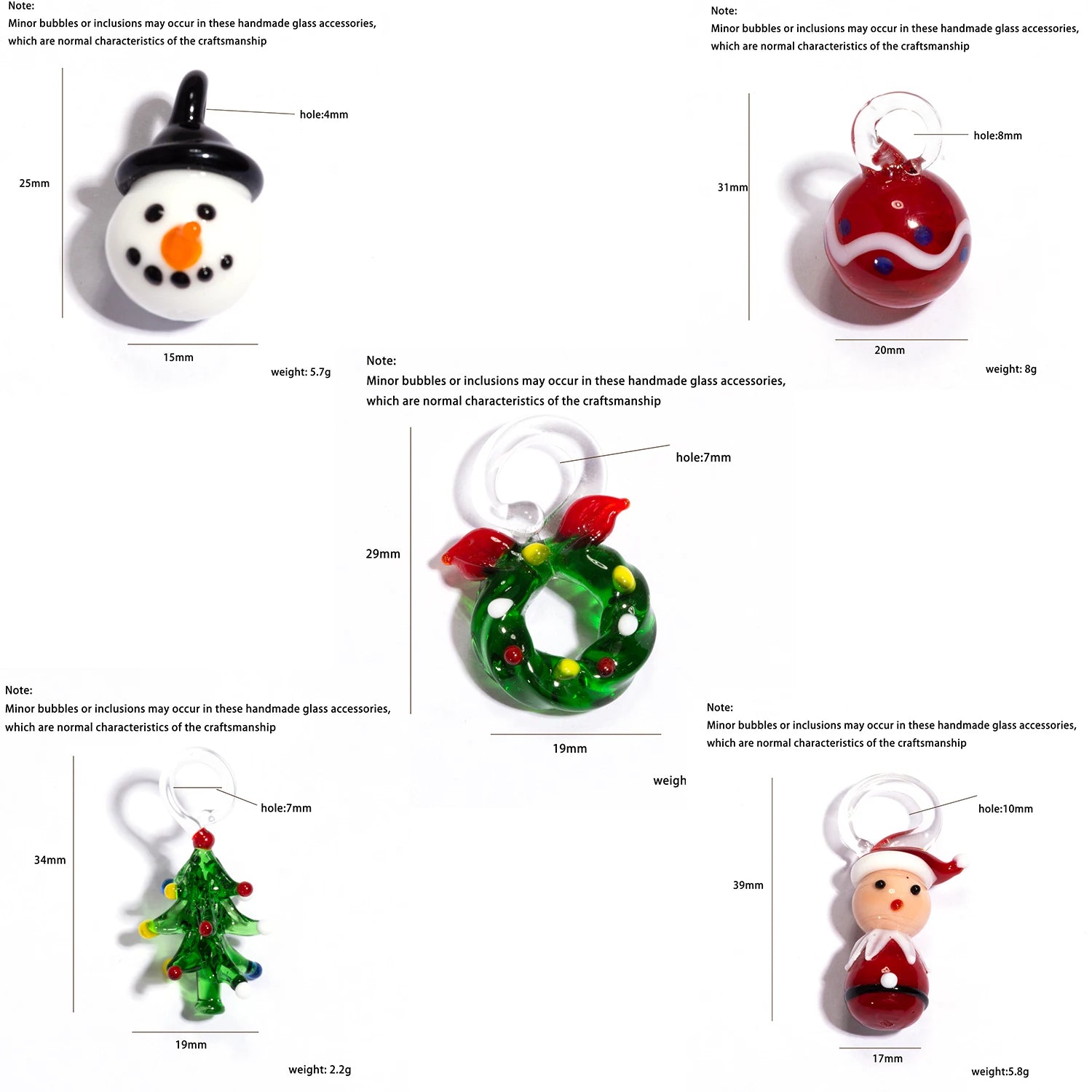 2Pc Christmas Glass Decor Set - Cheerful Santa & Snowman DIY Ornaments for Festive Trees