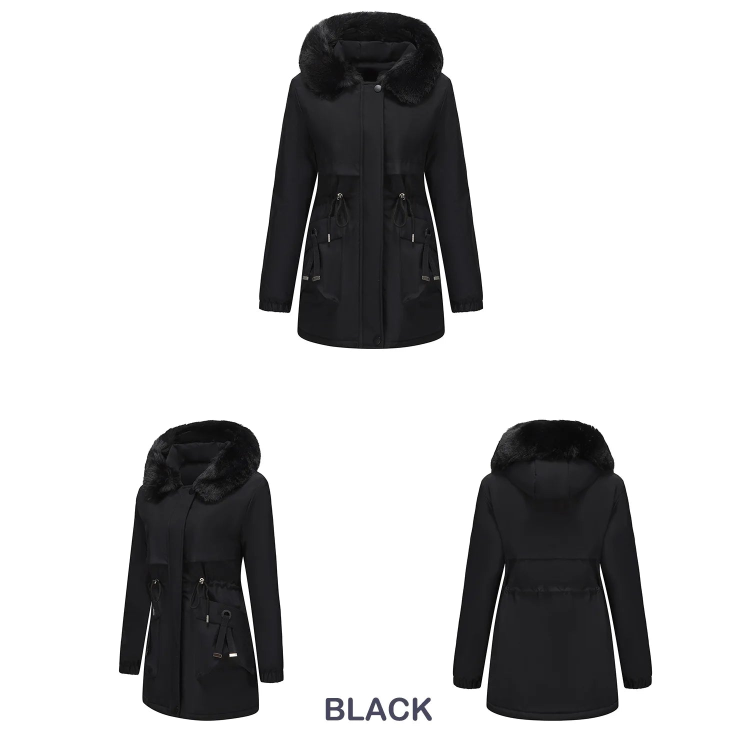 Women's Jacket Large Size Winter Down Jackets Coats Parkas Thick Warm Fur Hooded Woman padded Puffer Jacket Outerwears HWY271