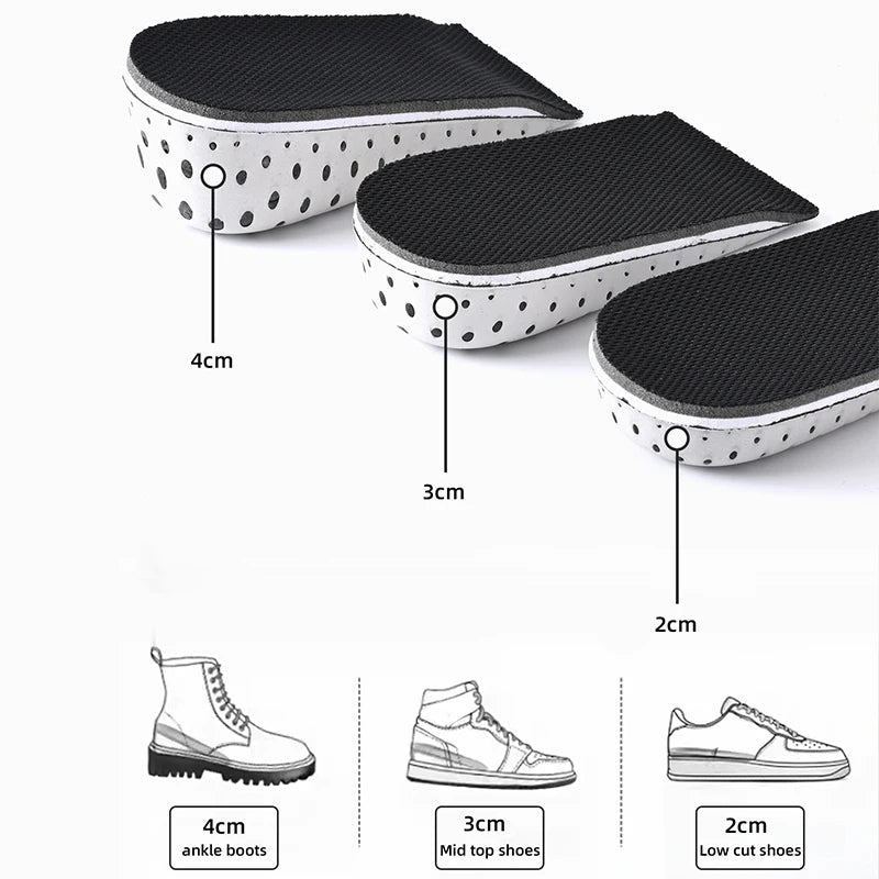 1 Pair Height Increase Insole Breathable Memory Foam Heel Lifting Inserts Shoe Lifts Shoe Pads Elevator Insoles for Unisex