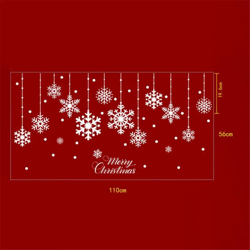 Christmas Wall Window Sticker Decoration Self Adhesive Hanging Snow Snowman Ball Tree Santa Stickers Glass Xmas Decor