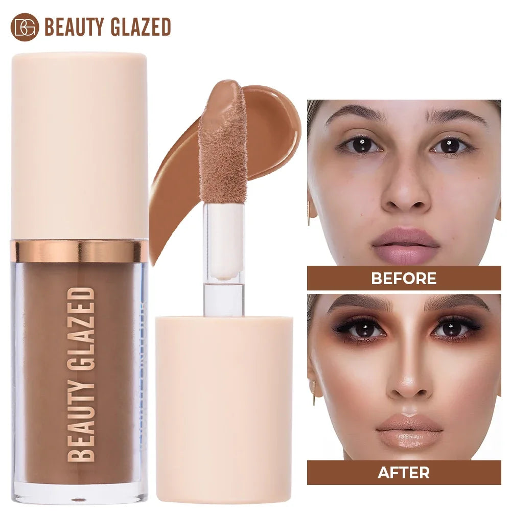 BEAUTY GLAZED 2Pcs/Set Liquid Blush,Long-wear Face Contouring,Easy to Sculpt the Face and Create a Lightweight Finishing Makeup
