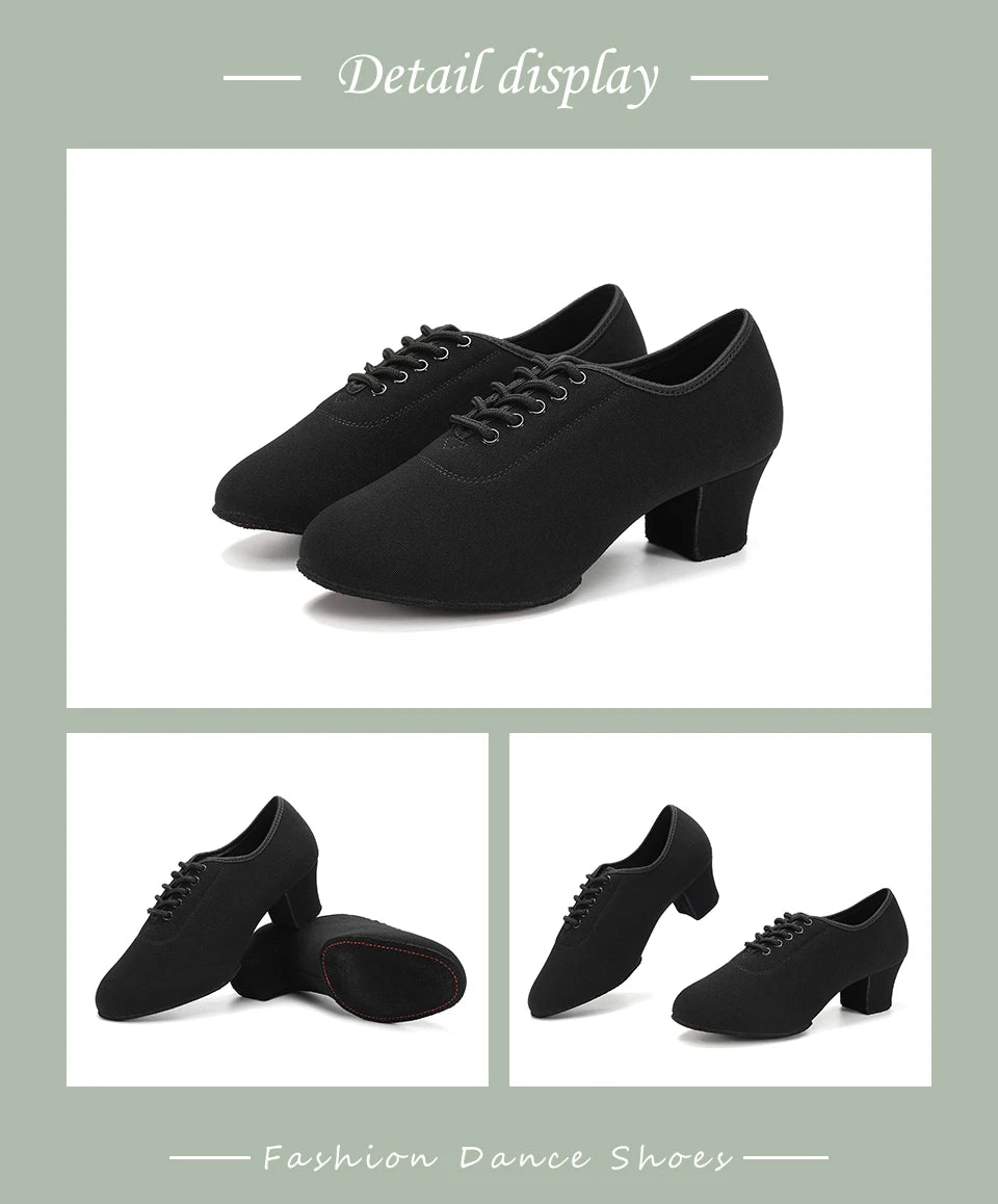 Women Dance Shoes Black Modern Ballroom Salsa Dancing Shoes Boys Latin Jazz Training Shoes Adults Tango Dance Sneakers Men